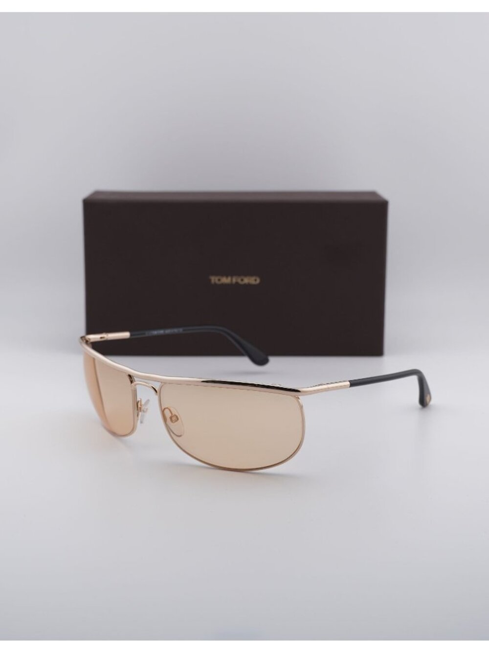 Tom Ford FT0418 28E Rectangle Women Sunglasses - Gold / Brown